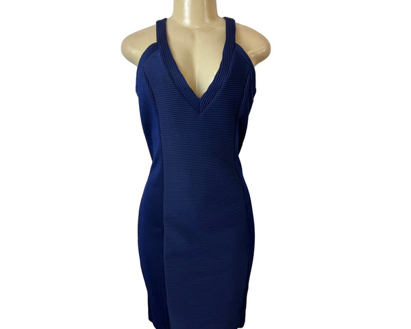 Guess Women's BlueSleeveless Agna Ottoman Bonded Dress Sz 10