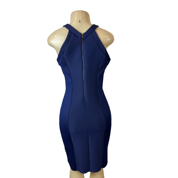 Guess Women's BlueSleeveless Agna Ottoman Bonded Dress Sz 10