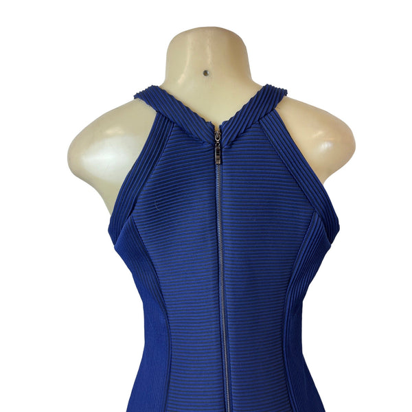 Guess Women's BlueSleeveless Agna Ottoman Bonded Dress Sz 10