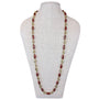 Vintage Napier Gold Tone Red Resin Beaded Necklace Lobster Claw Clasp