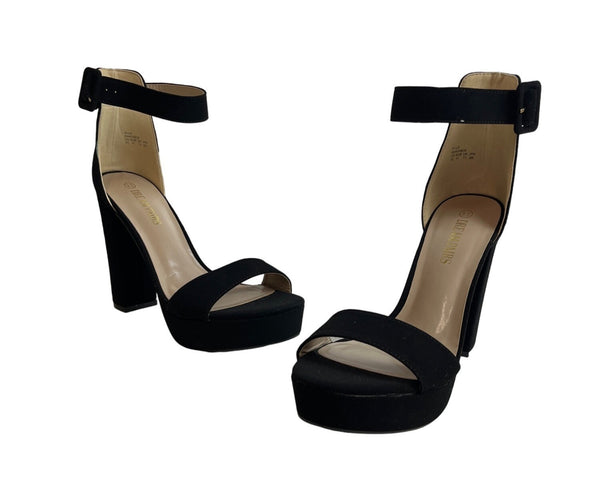 Dream Pairs Women's Black Suede Hi-Lo High Heeled Platform Pump Sz 9.5 - NWOB