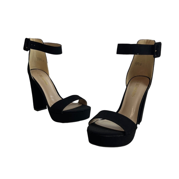 Dream Pairs Women's Black Suede Hi-Lo High Heeled Platform Pump Sz 9.5 - NWOB