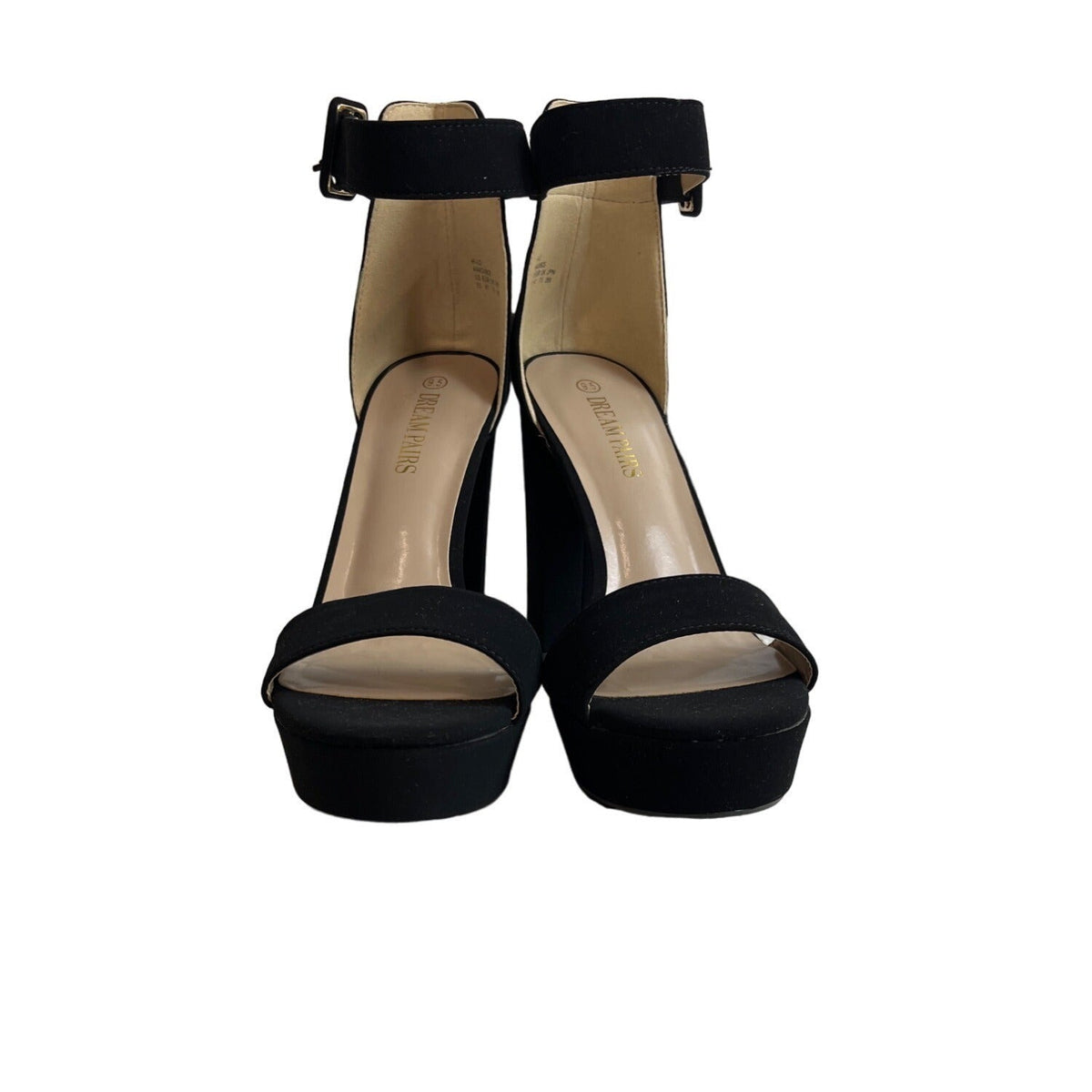 Dream Pairs Women's Black Suede Hi-Lo High Heeled Platform Pump Sz 9.5 - NWOB