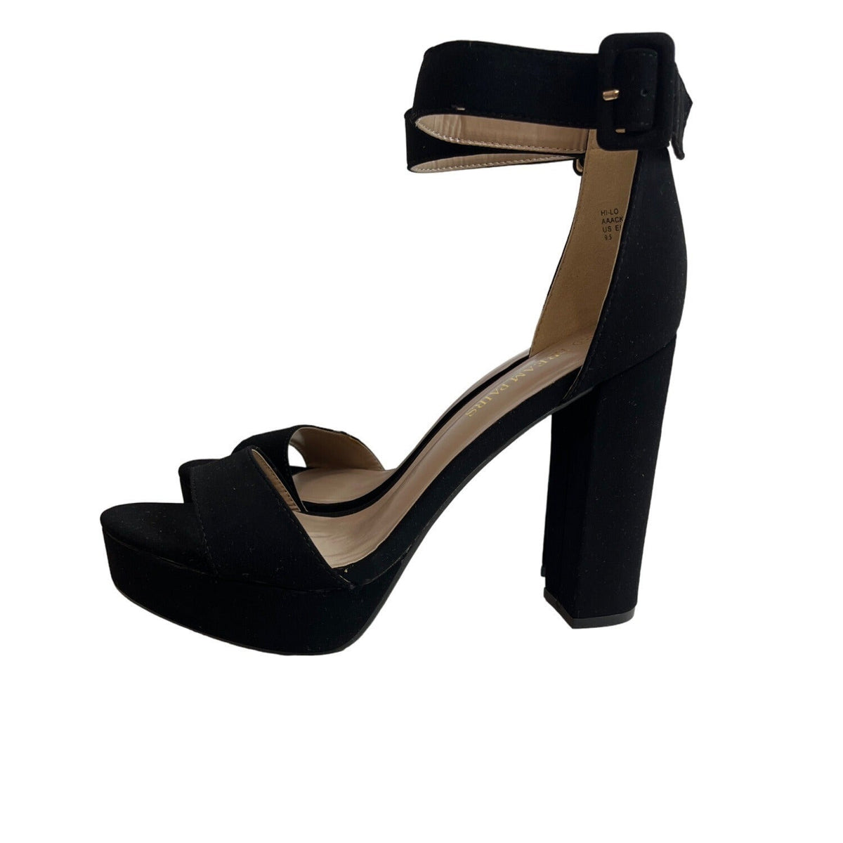 Dream Pairs Women's Black Suede Hi-Lo High Heeled Platform Pump Sz 9.5 - NWOB