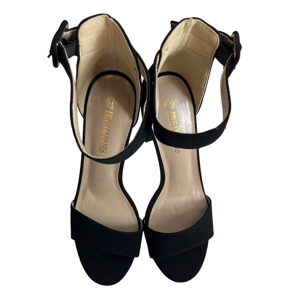 Dream Pairs Women's Black Suede Hi-Lo High Heeled Platform Pump Sz 9.5 - NWOB