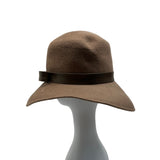 Vintage Fan Fields Felis Women's Brown Bucket Hat bith Bow Accent - One Size