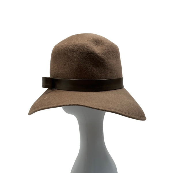 Vintage Fan Fields Felis Women's Brown Bucket Hat bith Bow Accent - One Size