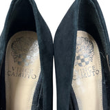Vince Camuto Black Suede Stiletto Heels Size 7.5M Womens Pointed Toe Classic Pumps