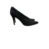 Vince Camuto Black Suede Stiletto Heels Size 7.5M Womens Pointed Toe Classic Pumps