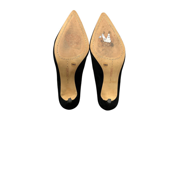 Vince Camuto Black Suede Stiletto Heels Size 7.5M Womens Pointed Toe Classic Pumps