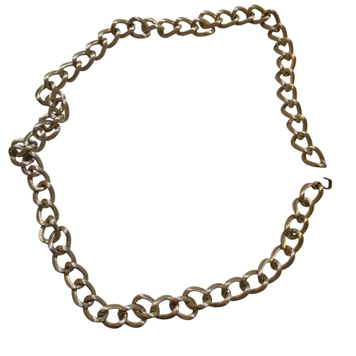 Gold-Tone Textured Chain Belt For Women Adjustable Length Chunky Link Statement Accessory