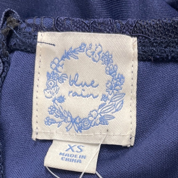 Blue Rain Navy Lace Overlay Fit & Flare Spaghetti Straps Women Dress Sz XS - New