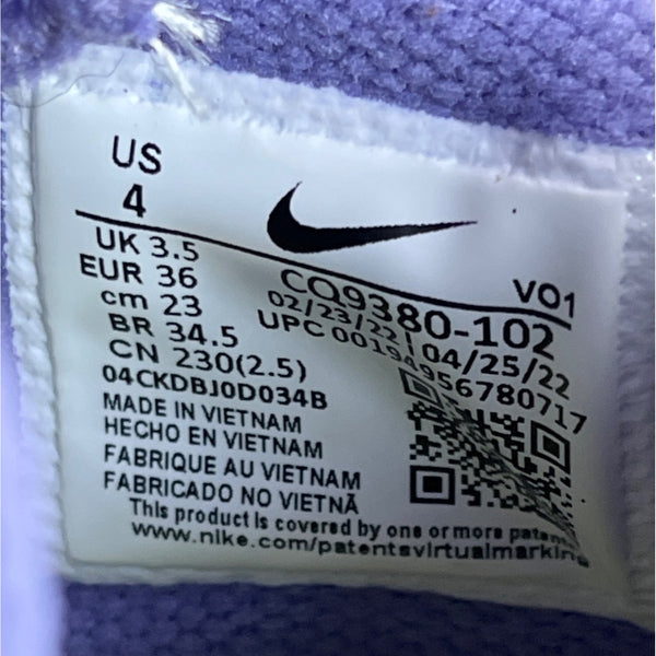 Nike Air Kids Zoom Summit White And Purple LeBron Witness V Sneakers Sz 4