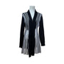 Rebecca Malone Womens Black & White Rayon/Nylon Striped Open Front Cardigan Sweater s