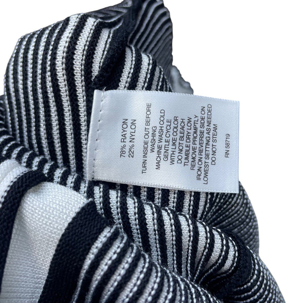 Rebecca Malone Womens Black & White Rayon/Nylon Striped Open Front Cardigan Sweater s