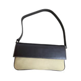 Caslon Women's Beige and Brown Leather Shoulder Flap Bag Sz M