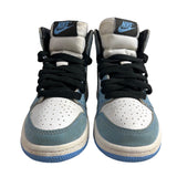 Nike Air Jordan 1 Retro Blue & White Leather High OG UNC Boys Sneakers Size 12C