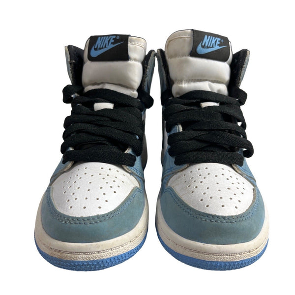 Nike Air Jordan 1 Retro Blue & White Leather High OG UNC Boys Sneakers Size 12C
