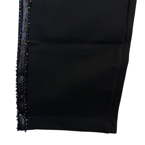 Shinestar Women’s Black Rayon/Nylon Leggings With Beaded Side Trim Size XL - New