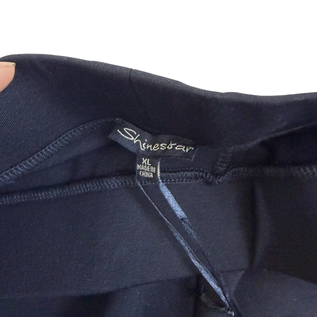 Shinestar Women’s Black Rayon/Nylon Leggings With Beaded Side Trim Size XL - New