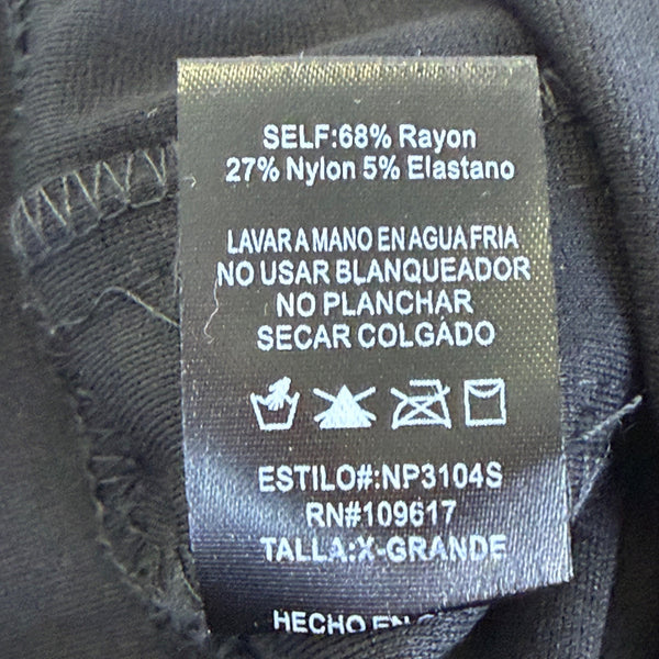 Shinestar Women’s Black Rayon/Nylon Leggings With Beaded Side Trim Size XL - New