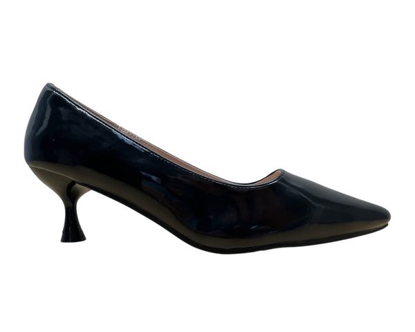 Oripalla Womens Black Patent Leather Grace A Kitten Heels Size 7 - New