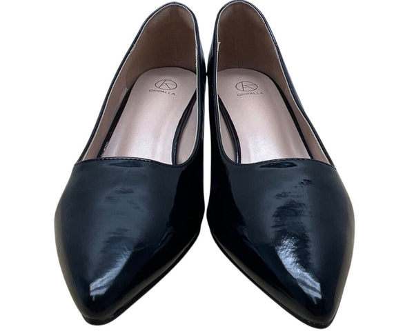 Oripalla Womens Black Patent Leather Grace A Kitten Heels Size 7 - New