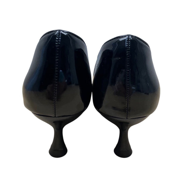 Oripalla Womens Black Patent Leather Grace A Kitten Heels Size 7 - New