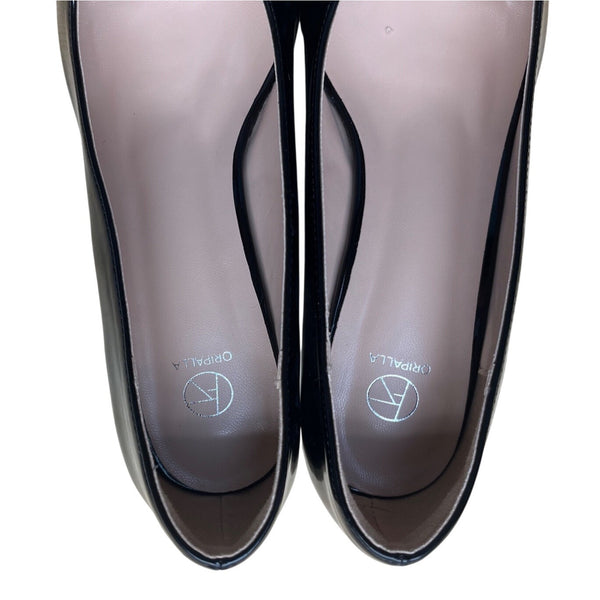 Oripalla Womens Black Patent Leather Grace A Kitten Heels Size 7 - New