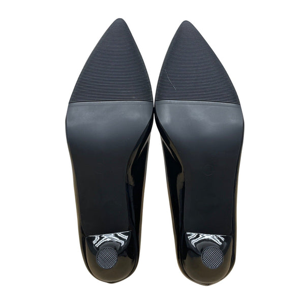 Oripalla Womens Black Patent Leather Grace A Kitten Heels Size 7 - New