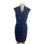 Calvin Klein Women’s Sleeveless Navy Blue Military-Inspired Dress Sz 6