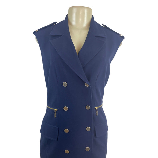 Calvin Klein Women’s Sleeveless Navy Blue Military-Inspired Dress Sz 6