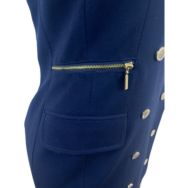 Calvin Klein Women’s Sleeveless Navy Blue Military-Inspired Dress Sz 6