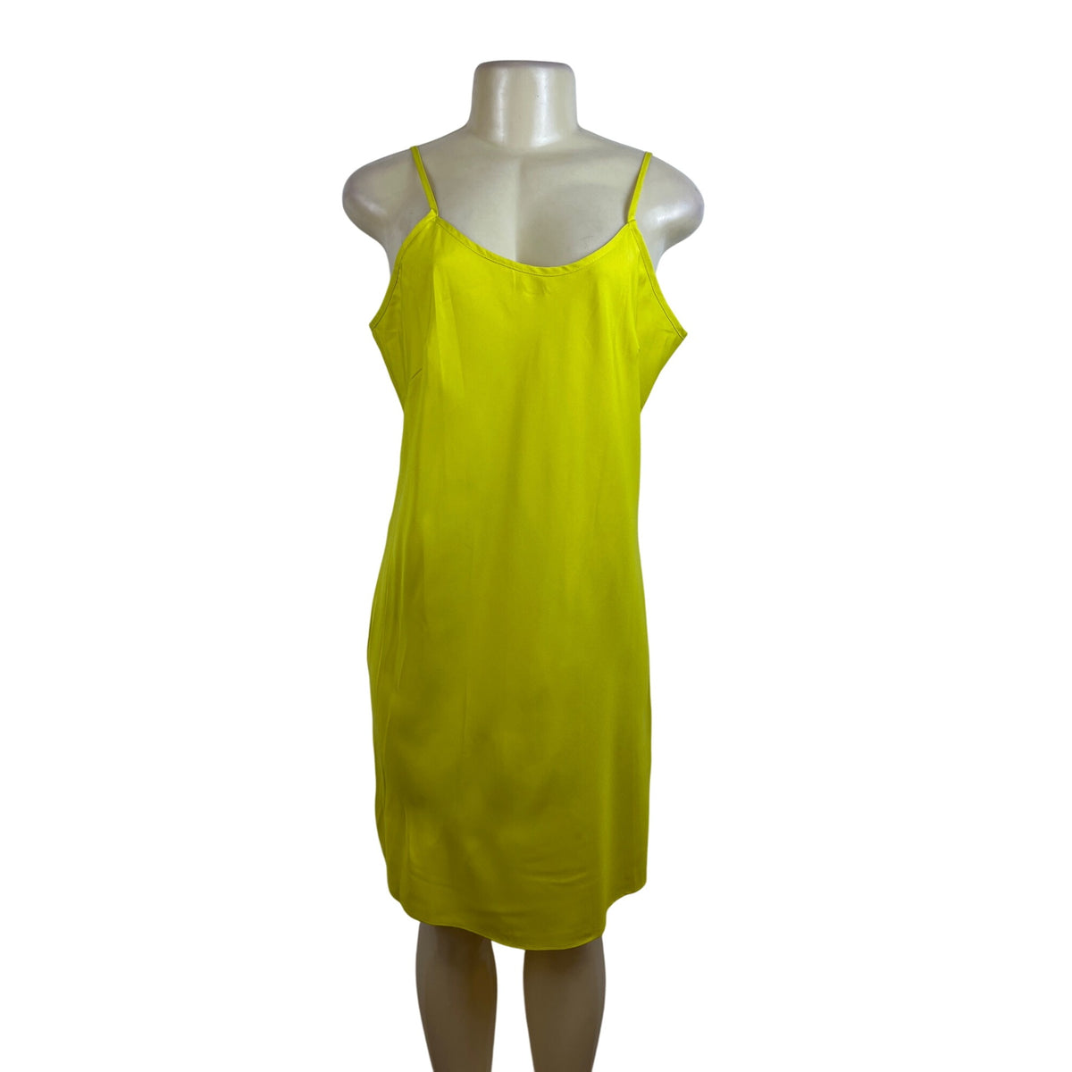 Nanette Womens Bright Yellow Midi Dress With Belt & Pleated Detail Sz 12