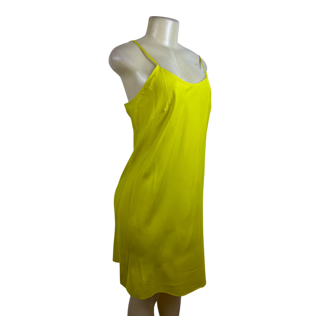 Nanette Womens Bright Yellow Midi Dress With Belt & Pleated Detail Sz 12