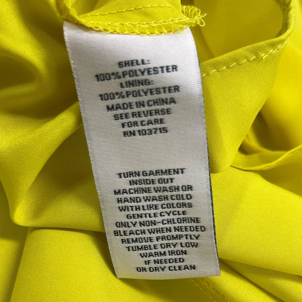 Nanette Womens Bright Yellow Midi Dress With Belt & Pleated Detail Sz 12