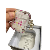 Kate Spade Glitter Star Print Clear Airpods Case With Keychain New In Box