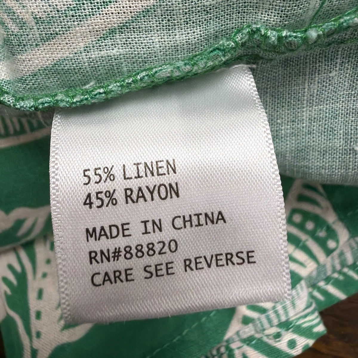 Rachel Zoe Womens Green Linen Rayon Leaf Print Crop Top & Wrap Skirt Set XS 2pc