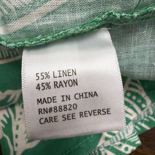 Rachel Zoe Womens Green Linen Rayon Leaf Print Crop Top & Wrap Skirt Set XS 2pc