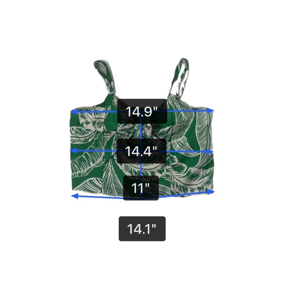 Rachel Zoe Womens Green Linen Rayon Leaf Print Crop Top & Wrap Skirt Set XS 2pc