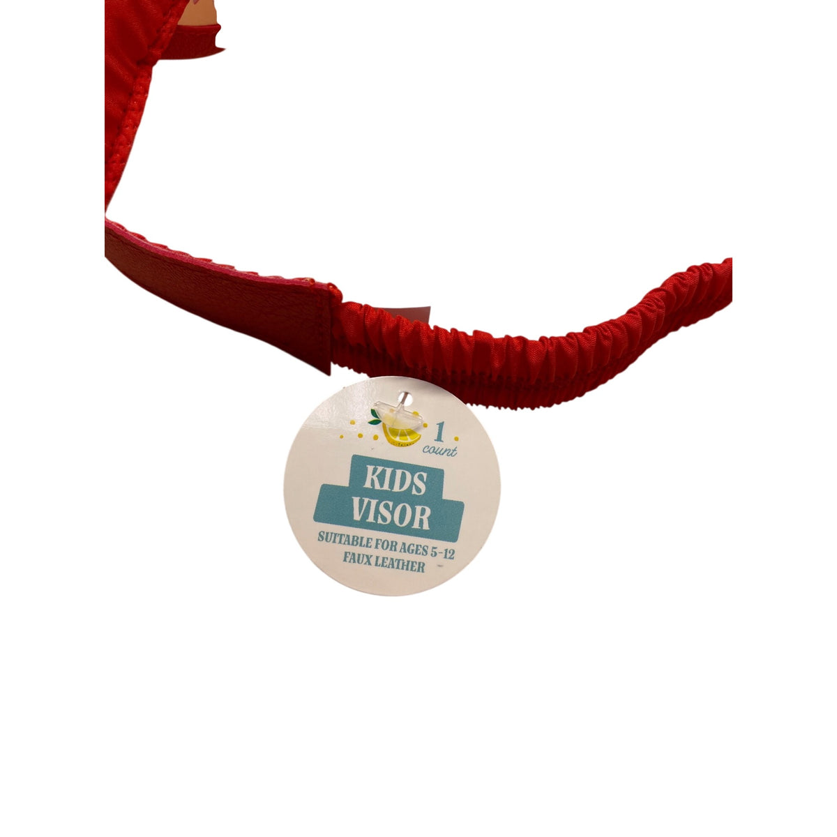 Kids Visor Kids Adjustable Red Faux Leather Sun Visor With Sun Pattern Ages 5-12 Flexible Strap