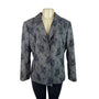 Lovely Gray & Black Floral Patterned Blazer Jacket Women’s
