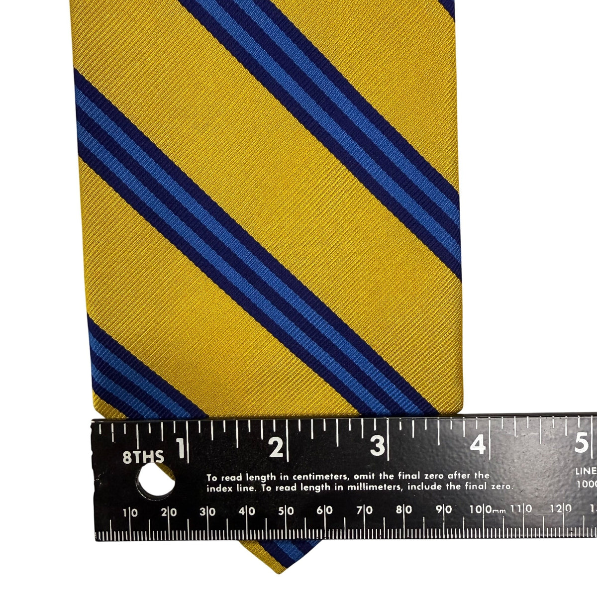 Vintage Brooks Brothers Yellow & Blue Striped Silk Tie Hand Classic 58" Long