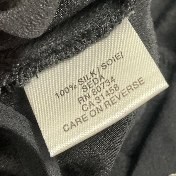 BCBGMAXAZRIA  Black Sequined Chiffon Top Blouse Small Starburst Design Sz S