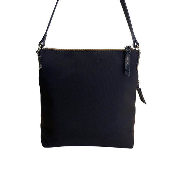 Dooney & Bourke Black Nylon With Adjustable Strap & Front Pocket Crossbody Bag