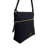 Dooney & Bourke Black Nylon With Adjustable Strap & Front Pocket Crossbody Bag