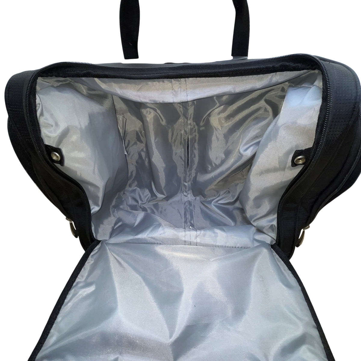 Ciao Unisex Black Nylon Under-The-Seat Spacious Rolling Travel Case