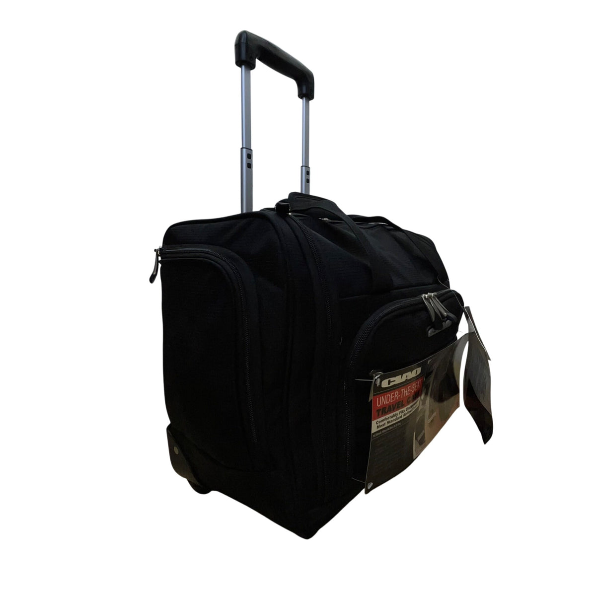 Ciao Unisex Black Nylon Under-The-Seat Spacious Rolling Travel Case