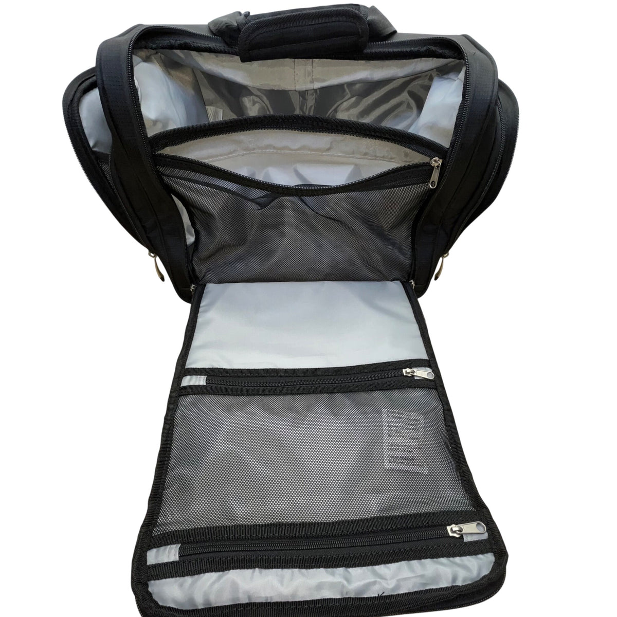 Ciao Unisex Black Nylon Under-The-Seat Spacious Rolling Travel Case