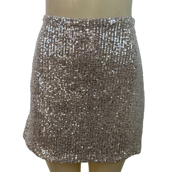 Banana Republic Women's Sequin Blazer & Mini Skirt Set Silver Sparkling Sz 8/10